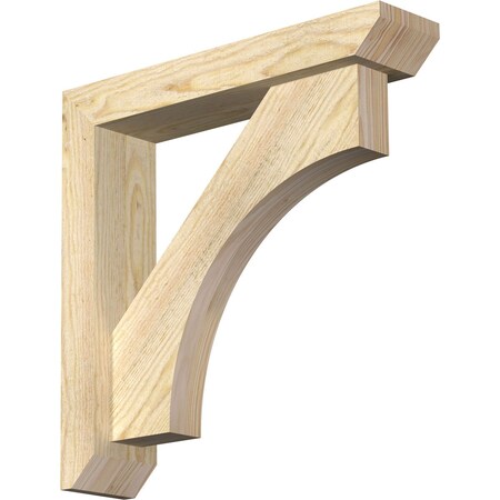 Ekena Millwork Westlake Slat Rough Sawn Bracket w/ Offset Brace, Douglas Fir, 4"W x 18"D x 18"H BKT0402X18X18WTL06RDF